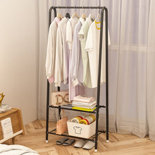 Load image into Gallery viewer, Livingandhome Freestanding Metal Clothing Rack with 2-Tier Wire Shelf