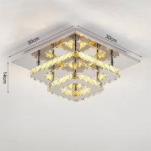Load image into Gallery viewer, Modern Square Tiered Crystal Ceiling Light Ceiling Light Living and Home