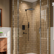 Load image into Gallery viewer, Sliver/Black Chrome Plated Square Concealed Showerhead and Handshower Mixer Set Shower Systems Living and Home