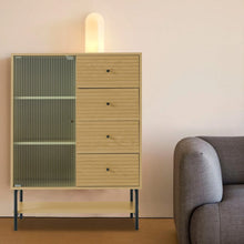 Load image into Gallery viewer, 4-Tier Wooden Storage Cabinet with Bottom Shelf Living and Home