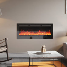 Load image into Gallery viewer, 50 Inch Wall Mounted Electric Fireplace Insert Heater 9 Flame Colours 1800W Wall Mounted Fireplaces Living and Home