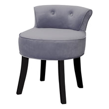 Load image into Gallery viewer, Stool for Dressing Table Chair Bedroom Velvet Makeup Pink/Grey Dressing Table Stool Living and Home Black Legs Grey