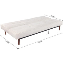 Load image into Gallery viewer, Faux Suede 3 Seater Upholstered Sofa Bed with Wood Legs Living and Home