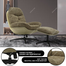 Load image into Gallery viewer, Chenille Lounge Chair with Footstool Living and Home