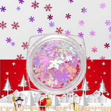 Load image into Gallery viewer, Christmas Nail Art Laser Ultra Thin Super Sticky Snowflake Nail Patches Set of 7 Living and Home