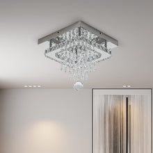Load image into Gallery viewer, Modern Square Crystal Ceiling Light with Droplets Living and Home
