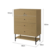 Load image into Gallery viewer, 4-Tier Bedroom Chest Storage Cabinet with Bottom Shelf Living and Home