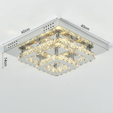 Load image into Gallery viewer, Modern Square Tiered Crystal Ceiling Light Ceiling Light Living and Home