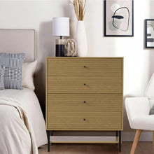 Load image into Gallery viewer, 4-Tier Bedroom Chest Storage Cabinet with Bottom Shelf Living and Home