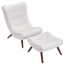 Load image into Gallery viewer, Modern Yellow Curved Accent Recliner with Ottoman Recliners Living and Home