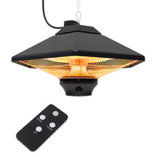 Load image into Gallery viewer, 2KW Patio Hanging Heater Square Electric Ceiling Warmer Remote Control Light patio heater Living and Home