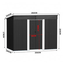 Load image into Gallery viewer, Livingandhome Garden Metal Storage Shed with Lockable Sliding Doors