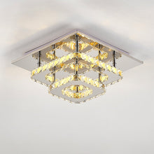 Load image into Gallery viewer, Modern Square Tiered Crystal Ceiling Light Ceiling Light Living and Home W 30 x L 30 x H 12 cm Dimmable Warm Glow