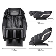 Load image into Gallery viewer, 135.9cm D Real Relax Black Faux Leather Massage Chair with 6 Pre-Set Auto Modes Message Chairs Living and Home