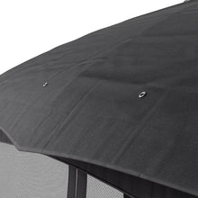 Load image into Gallery viewer, Refined Deep Gray Metal Pergola with Enclosed Mesh Drapes Living and Home