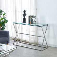 Load image into Gallery viewer, Modern Glass Rectangular Side Table with Metal Base Living and Home