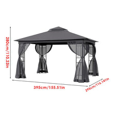 Load image into Gallery viewer, Premium Iron Outdoor Pergola with Sheer Charcoal Gray Screens Living and Home