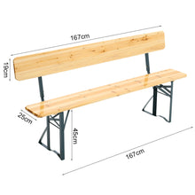 Load image into Gallery viewer, Set of 2 Folding Garden Benches with Backrest Cedar Wood Outdoor Bar Chairs Living and Home