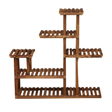 Load image into Gallery viewer, Livingandhome Rustic Large Multi-Tiered Wooden Plant Stand