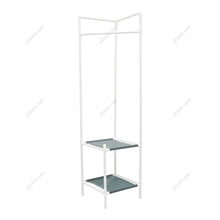 Load image into Gallery viewer, Corner Clothing Rack with 2 Tier Shelves Living and Home