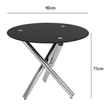 Load image into Gallery viewer, Tempered Glass Crossover Round Dining Table Living and Home