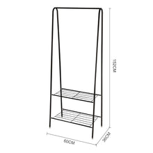 Load image into Gallery viewer, Livingandhome Freestanding Metal Clothing Rack with 2-Tier Wire Shelf