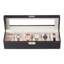 Load image into Gallery viewer, Livingandhome 6-Slot Elegant Faux Leather Watch Display Case