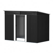 Load image into Gallery viewer, 8.6 ft Garden Bike Sheds Metal Storage Shed with Lockable Sliding Doors Garden Sheds Living and Home
