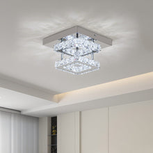 Load image into Gallery viewer, Double Tier Square Crystal Celling Light Living and Home
