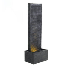 Load image into Gallery viewer, 98cm H Black Rectangle Waterfall Stone Look Water Fountain with LED Light Fountains Living and Home