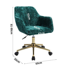 Load image into Gallery viewer, 88cm Height Velvet Upholstered Home Office Swivel Task Chair with Flared Arms Home Office Chairs Living and Home