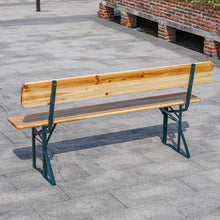 Load image into Gallery viewer, Set of 2 Folding Garden Benches with Backrest Cedar Wood Outdoor Bar Chairs Garden Benches Living and Home