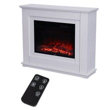 Load image into Gallery viewer, 39 Inch Electric Fireplace Suite White Mantel Surround Electric Log Burner Heater Fireplaces Living and Home