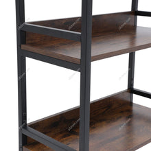 Load image into Gallery viewer, 5-Tier Arched Wooden Bookcase Storage Shelf Living and Home