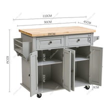 Load image into Gallery viewer, Modern Rolling Wooden Kitchen Island Cart with Storage Cabinet Living and Home