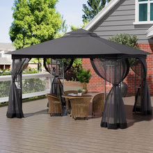 Load image into Gallery viewer, Premium Iron Outdoor Pergola with Sheer Charcoal Gray Screens Living and Home