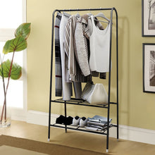 Load image into Gallery viewer, Livingandhome Freestanding Metal Clothing Rack with 2-Tier Wire Shelf