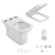 Load image into Gallery viewer, 80cm H 2-Piece Elongated Square Toilet with Dual Flush Toilet Living and Home
