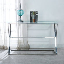 Load image into Gallery viewer, Modern Glass Rectangular Side Table with Metal Base Living and Home