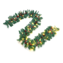 Load image into Gallery viewer, Traditional LED Christmas Garland with Pines Berries Living and Home