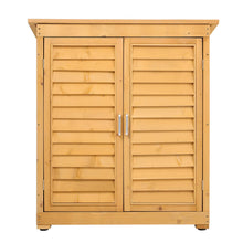 Load image into Gallery viewer, 97cm H Outdoor Solid Wood Storage Cabinet Garden Tool Shed Garden Sheds Living and Home