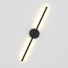 Load image into Gallery viewer, L60cm Minimalistic LED Linear Wall Sconce Black Warm Light