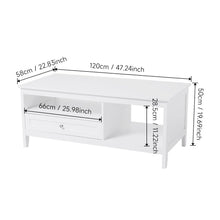 Load image into Gallery viewer, Classic White Coffee Table with Drawe Living and Home