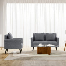 Load image into Gallery viewer, Modern Upholstered Fabric Sofa 2 Seater with 2 Pillows in Grey 2 Seater Sofas Living and Home
