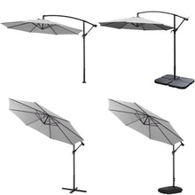 Load image into Gallery viewer, 3M Light Grey Sun Parasol Hanging Banana Umbrella Parasols Living and Home