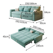 Load image into Gallery viewer, Cottonfy Multifunctional Mint Velvet Pull Out Chaise Sofa Bed with Storage Cottonfy UK