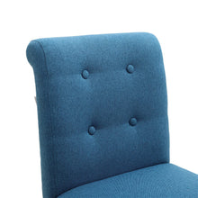 Load image into Gallery viewer, Set of 2 Contemporary Buttoned Accent Dining Chair Studded Rim Blue/Grey Living and Home
