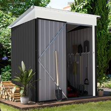 Load image into Gallery viewer, 162cm Wide Metal Storage Shed with Rack Patio Garden Tool House Garden Sheds Living and Home
