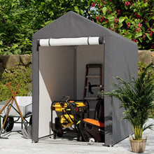 Load image into Gallery viewer, Galvanized Tube Storage Shed Garden Shed in Grey Living and Home
