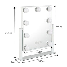 Load image into Gallery viewer, Livingandhome Hollywood Vanity Mirror with 9 LED Bulbs, 3 Colour Lighting Modes